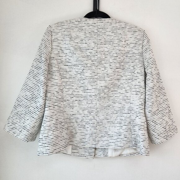 Karl Lagerfeld Paris White Tweed Blazer Jacket Career Preppy Academia Women's 8 - Picture 2 of 9